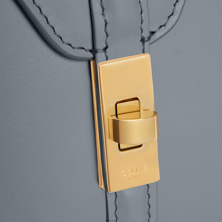 mulheres acessórios CELINE mini 16 em couro de bezerro acetinado azul acinzentado T204R134