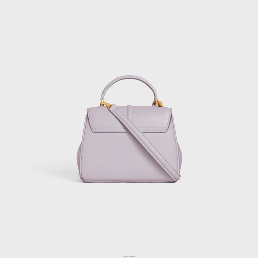 mulheres acessórios CELINE mini 16 em couro de bezerro acetinado lilás claro T204R133