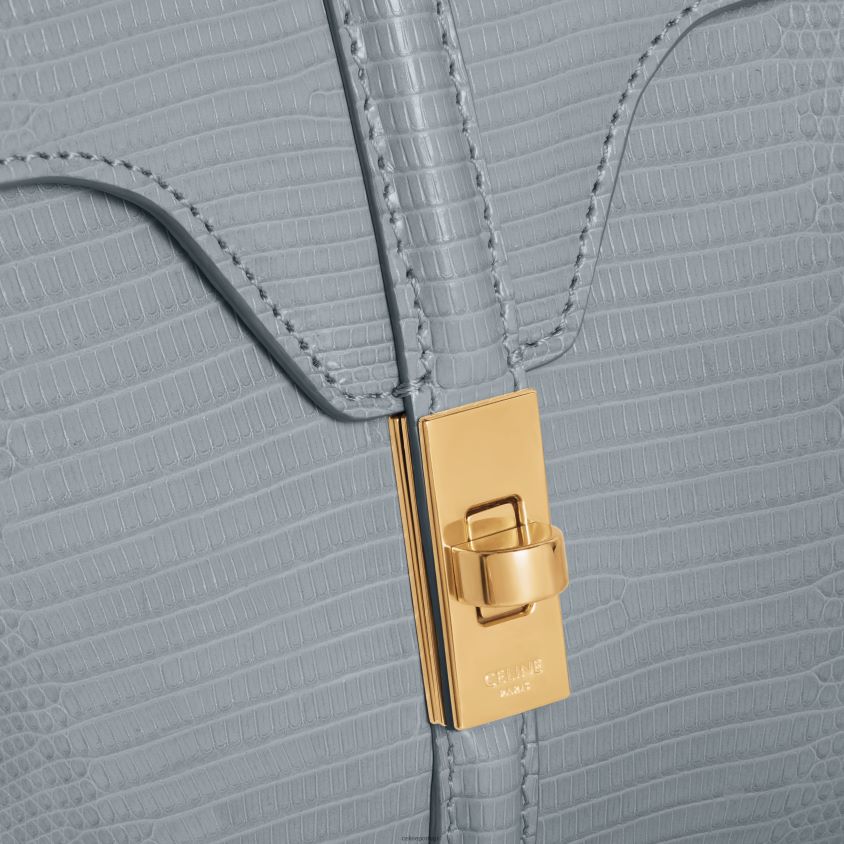 mulheres acessórios CELINE mini 16 em lagarto azul acinzentado T204R138