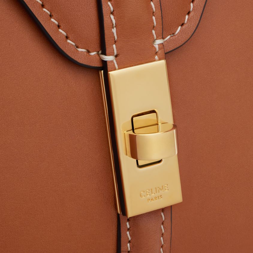 mulheres acessórios CELINE mini 16 em pele de bezerro natural bronzeado T204R65