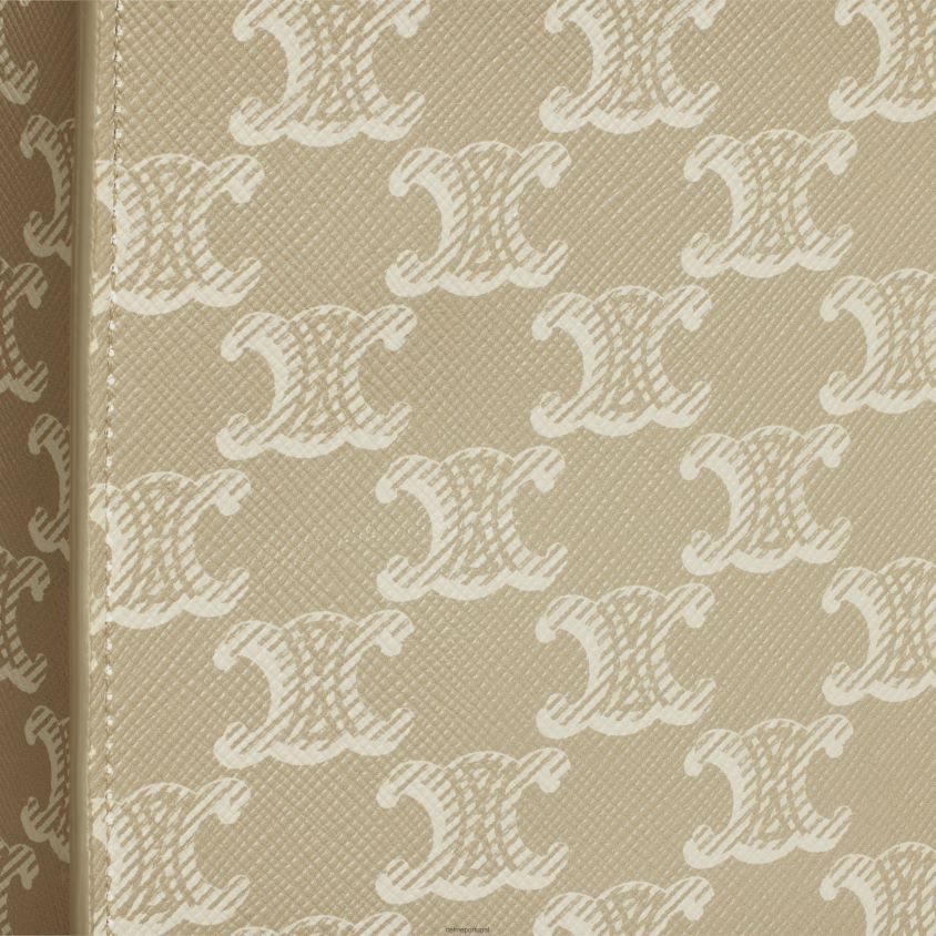 mulheres acessórios CELINE mini cabas verticais em lona triomphe e couro de bezerro Greg T204R240