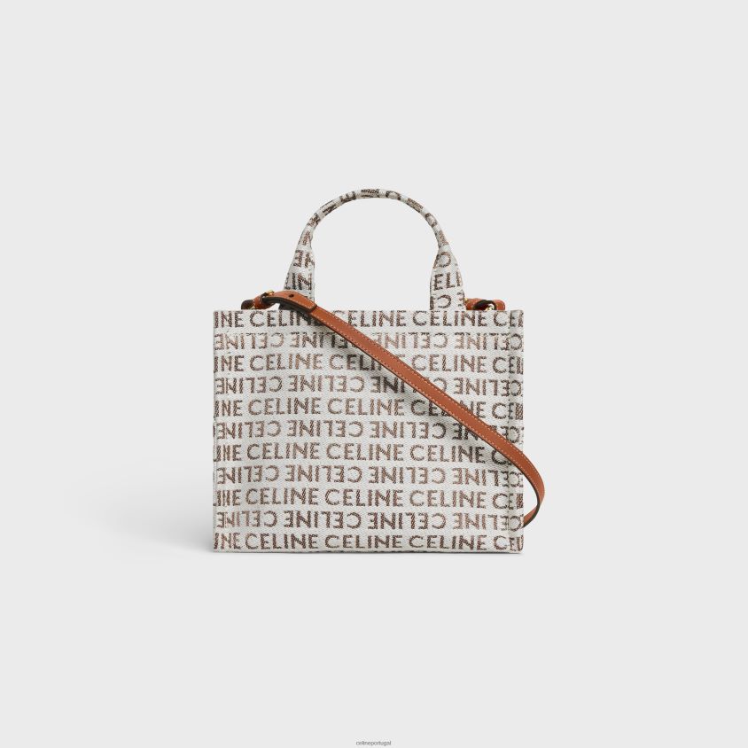 mulheres acessórios CELINE pequenas cabas tailandesas em tecido com toda a peça natural/bronzeado T204R249