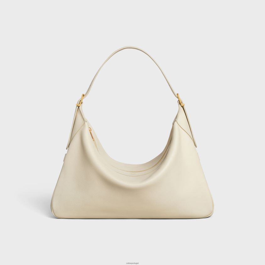 mulheres acessórios CELINE romy grande em pele de bezerro flexível calcário T204R293