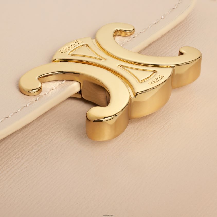 mulheres acessórios CELINE carteira pequena triomphe em couro de bezerro brilhante nu T204R414