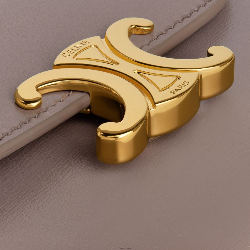 mulheres acessórios CELINE carteira pequena triomphe em couro de bezerro brilhante seixo T204R459