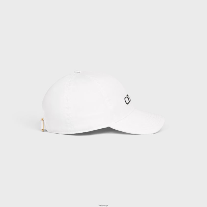 homens acessórios CELINE boné de beisebol em algodão branco T204R2240