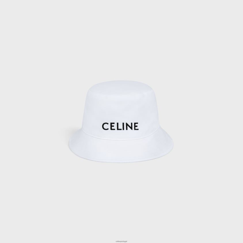 homens acessórios CELINE chapéu bucket em algodão branco T204R2251