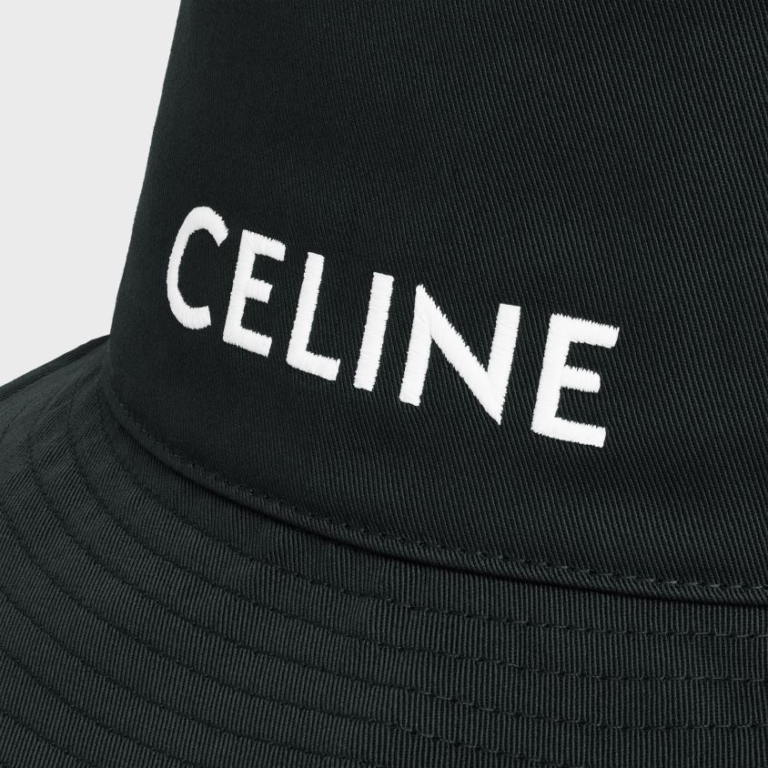 homens acessórios CELINE chapéu bucket em algodão ultra preto T204R2249