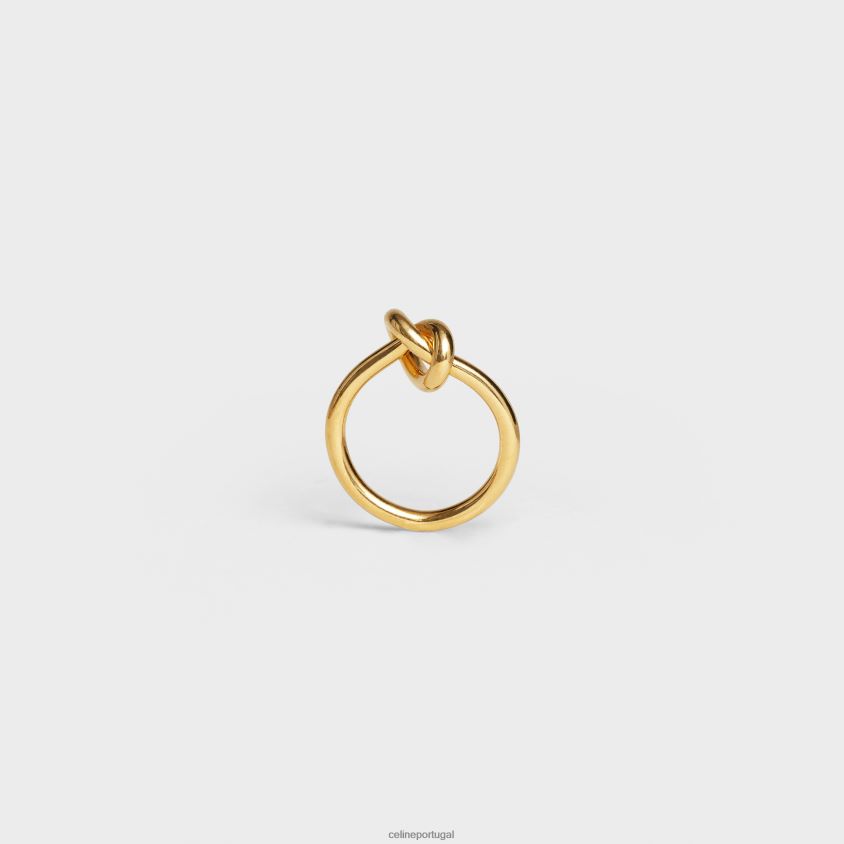 mulheres acessórios CELINE anel de nó em latão com acabamento ouro T204R1375