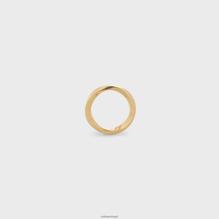 mulheres acessórios CELINE anel de torção em ouro amarelo T204R1411