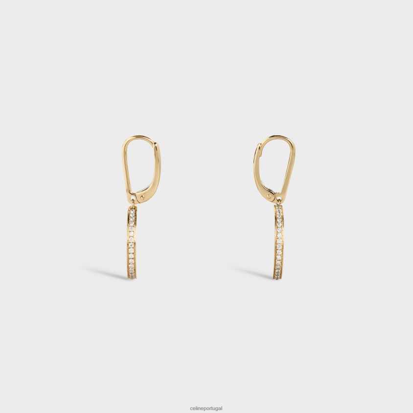 mulheres acessórios CELINE brincos medaille em diamantes ouro amarelo e branco T204R1415