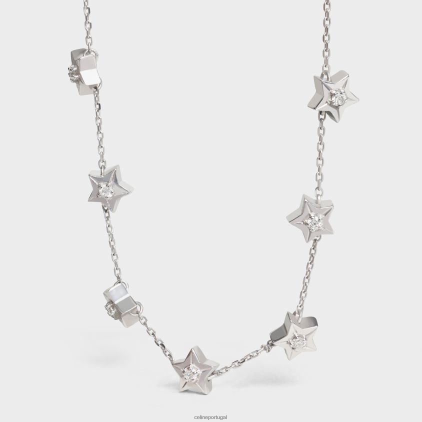 mulheres acessórios CELINE colar etoile multi estrelas em diamantes ouro branco e branco T204R1421