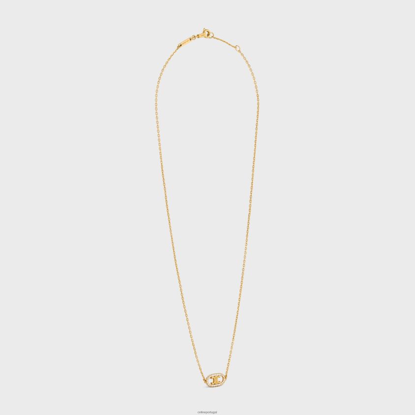 mulheres acessórios CELINE colar maillon triomphe em diamantes ouro amarelo e branco T204R1378