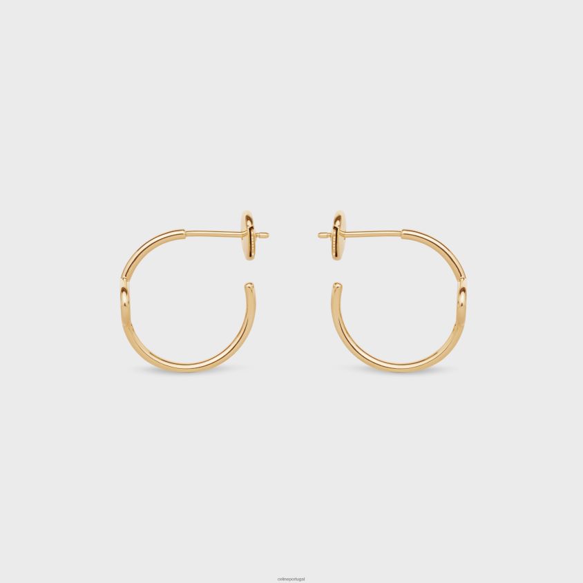 mulheres acessórios CELINE maillon triomphe com argolas ouro amarelo T204R1385