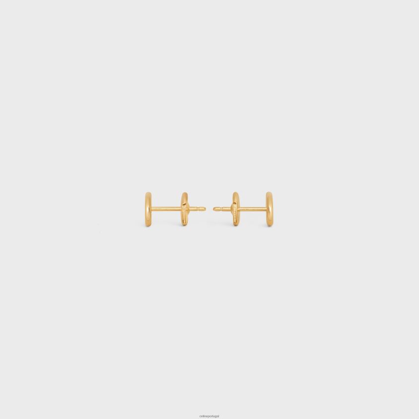 mulheres acessórios CELINE maillon triomphe com tachas ouro amarelo T204R1386