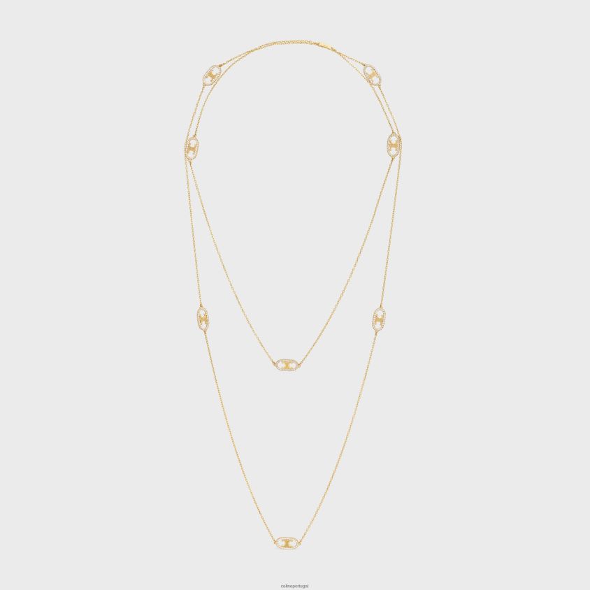 mulheres acessórios CELINE maillon triomphe sautoir em diamantes ouro amarelo e branco T204R1389