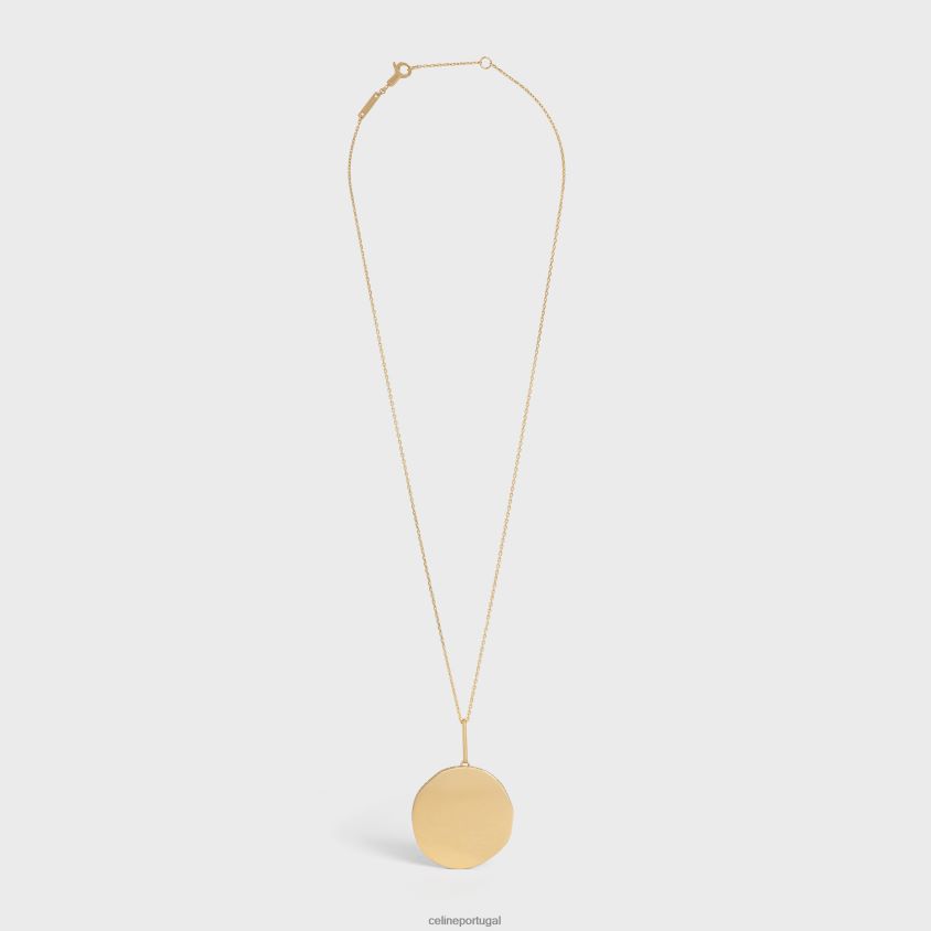 mulheres acessórios CELINE medaille colar grande em diamantes ouro amarelo e branco T204R1413