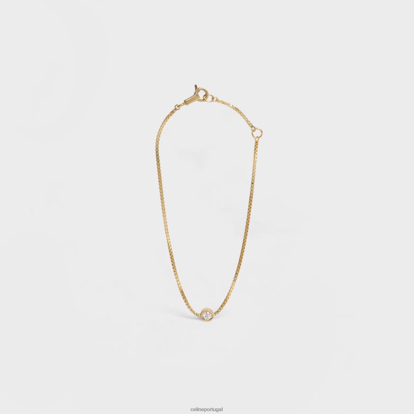 mulheres acessórios CELINE pulseira brilhante sentimental em diamante ouro amarelo e branco T204R1401