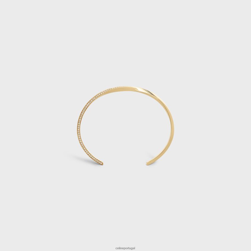 mulheres acessórios CELINE pulseira de torção em diamantes ouro amarelo e branco T204R1405