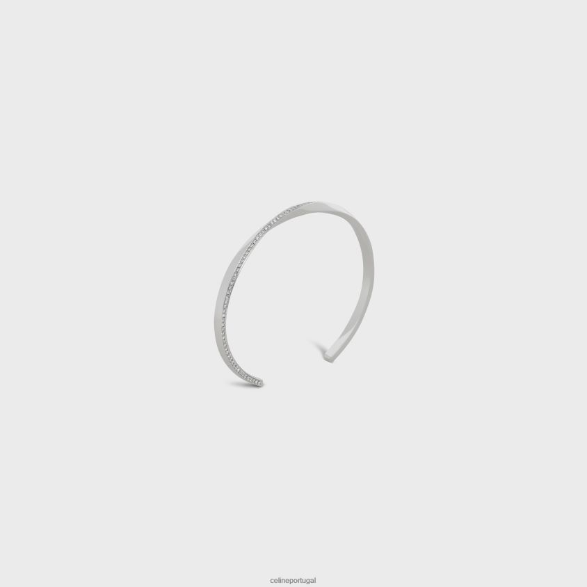 mulheres acessórios CELINE pulseira de torção em diamantes ouro branco e branco T204R1407