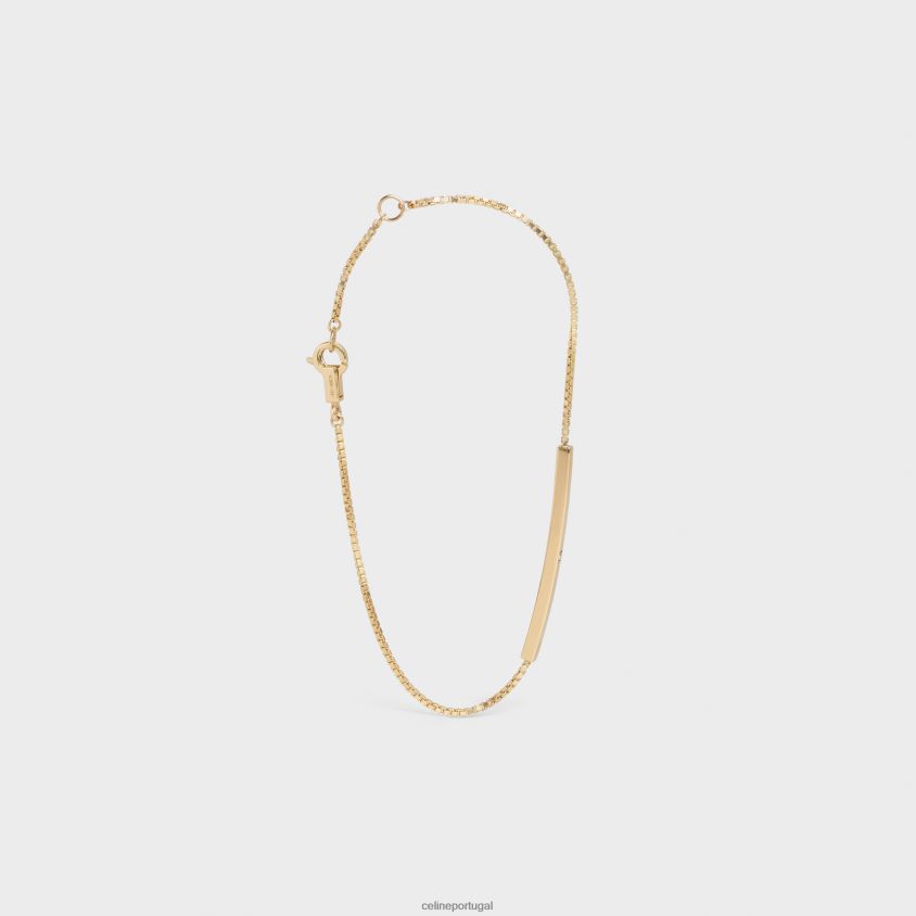 mulheres acessórios CELINE pulseira reta sentimental em diamante ouro amarelo e branco T204R1398