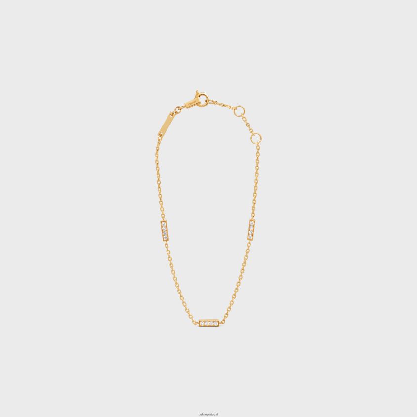 mulheres acessórios CELINE pulseira tripla em diamantes ouro amarelo e branco T204R1391