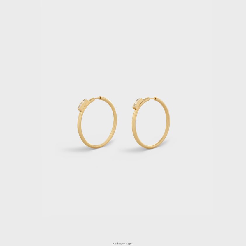 mulheres acessórios CELINE systeme grandes aros em diamantes ouro amarelo e branco T204R1424