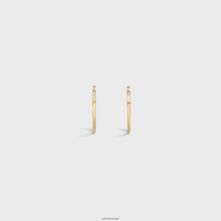 mulheres acessórios CELINE systeme grandes aros em diamantes ouro amarelo e branco T204R1424