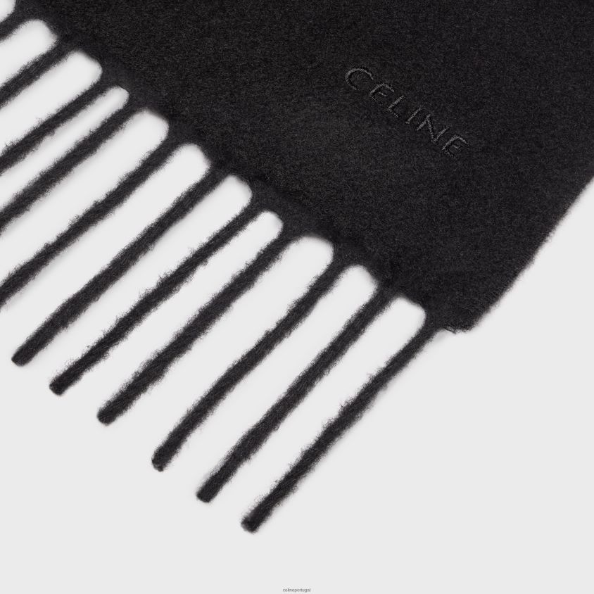 homens acessórios CELINE lenço em caxemira preto T204R2259