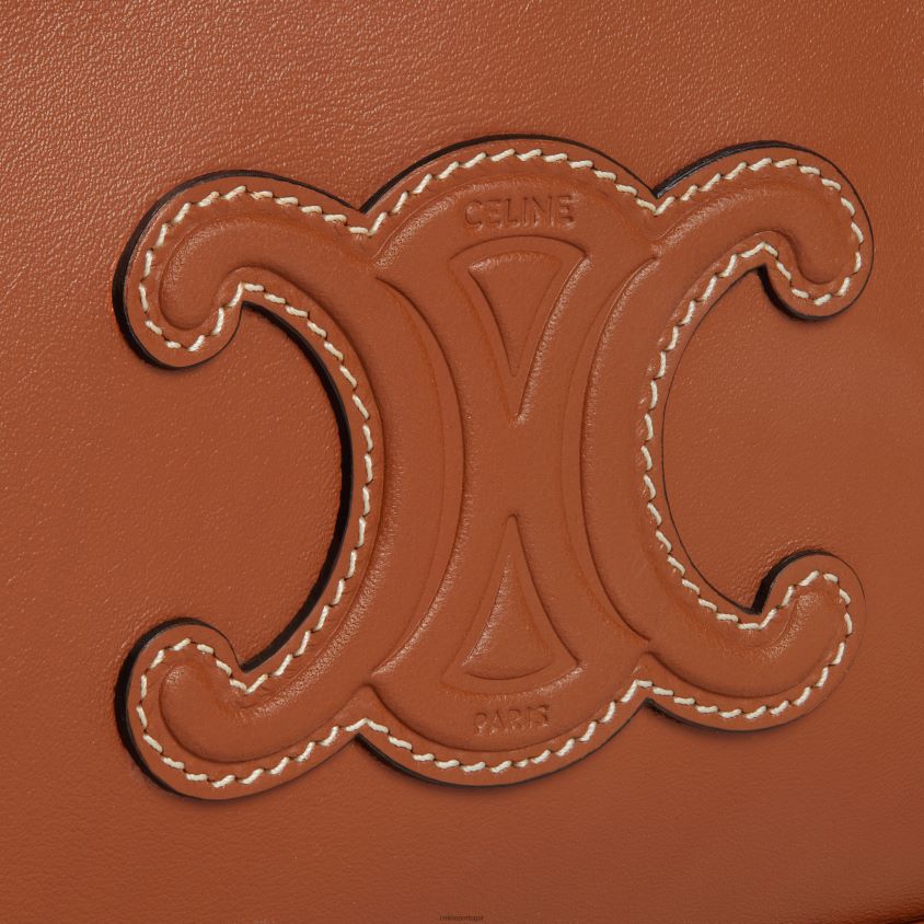 mulheres acessórios CELINE bolsa de ombro mini câmera cuir triomphe em couro de bezerro liso bronzeado T204R378