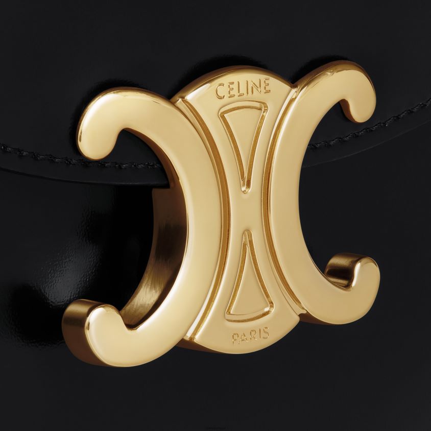 mulheres acessórios CELINE mini besace clea em couro de bezerro brilhante preto T204R321