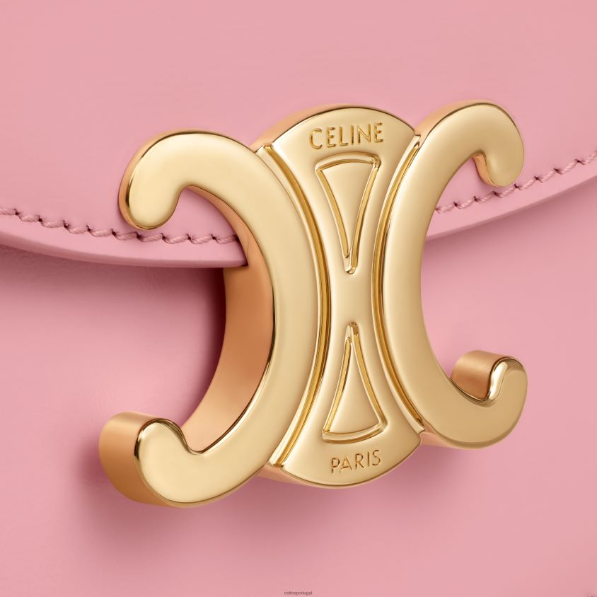 mulheres acessórios CELINE mini besace clea em couro de bezerro brilhante rosa T204R323
