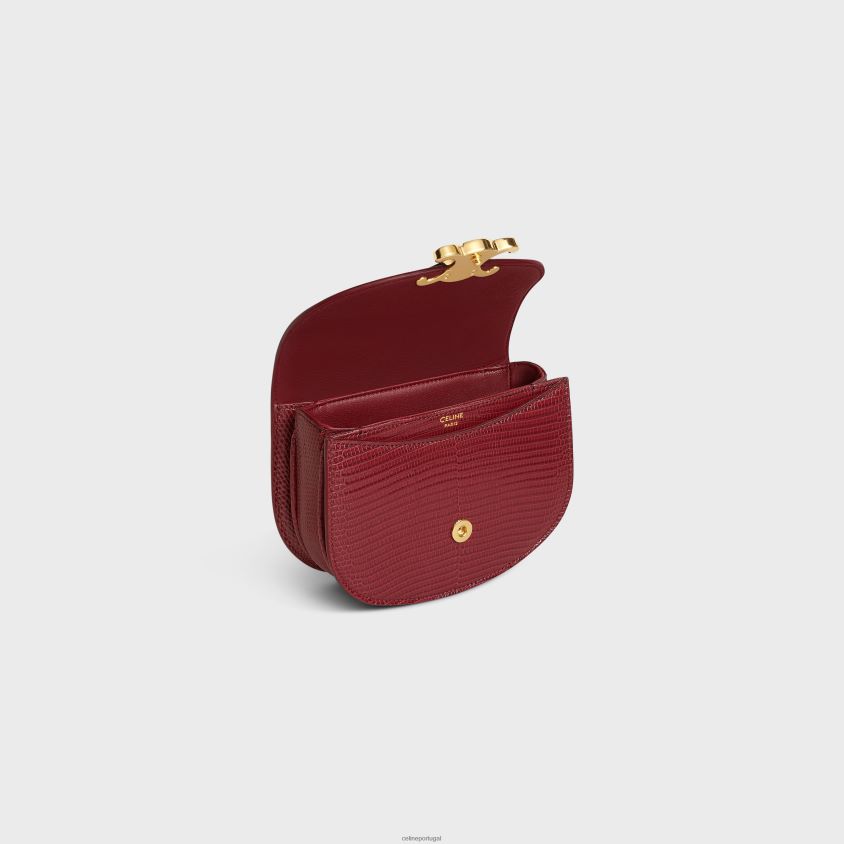 mulheres acessórios CELINE mini corrente besace clea em lagarto rubi T204R312