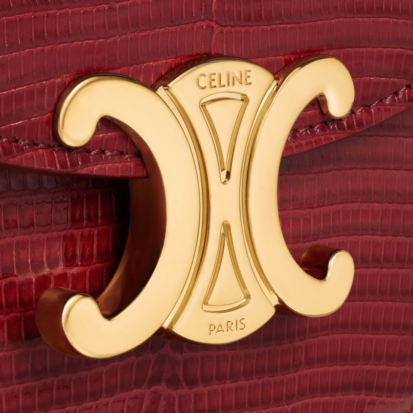 mulheres acessórios CELINE mini corrente besace clea em lagarto rubi T204R312