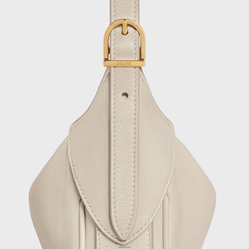 mulheres acessórios CELINE mini romy em couro de bezerro flexível pedra clara T204R341