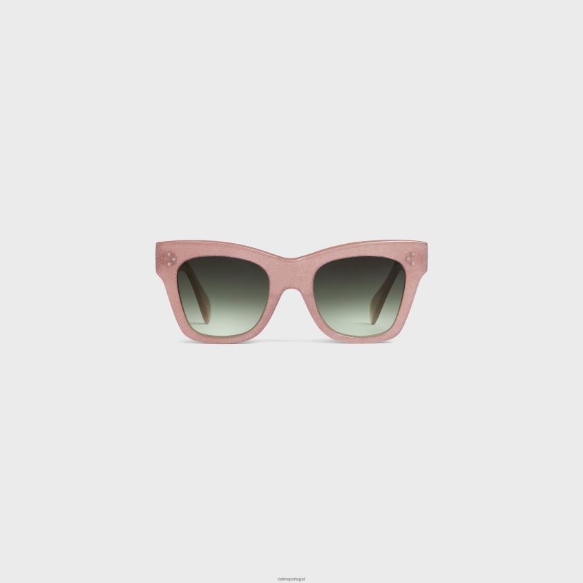 mulheres acessórios CELINE óculos de sol cat eye s004 em acetato glitter rosa T204R1139
