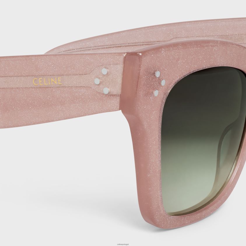 mulheres acessórios CELINE óculos de sol cat eye s004 em acetato glitter rosa T204R1139