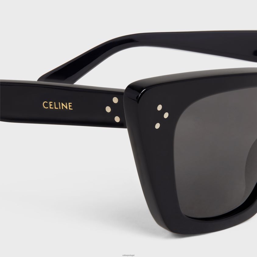 mulheres acessórios CELINE óculos de sol cat eye s187 em acetato preto T204R1130
