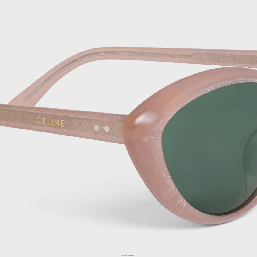 mulheres acessórios CELINE óculos de sol cat eye s264 em acetato glitter rosa T204R1140