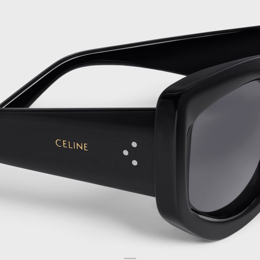 mulheres acessórios CELINE óculos de sol gráfico s277 em acetato preto T204R1034