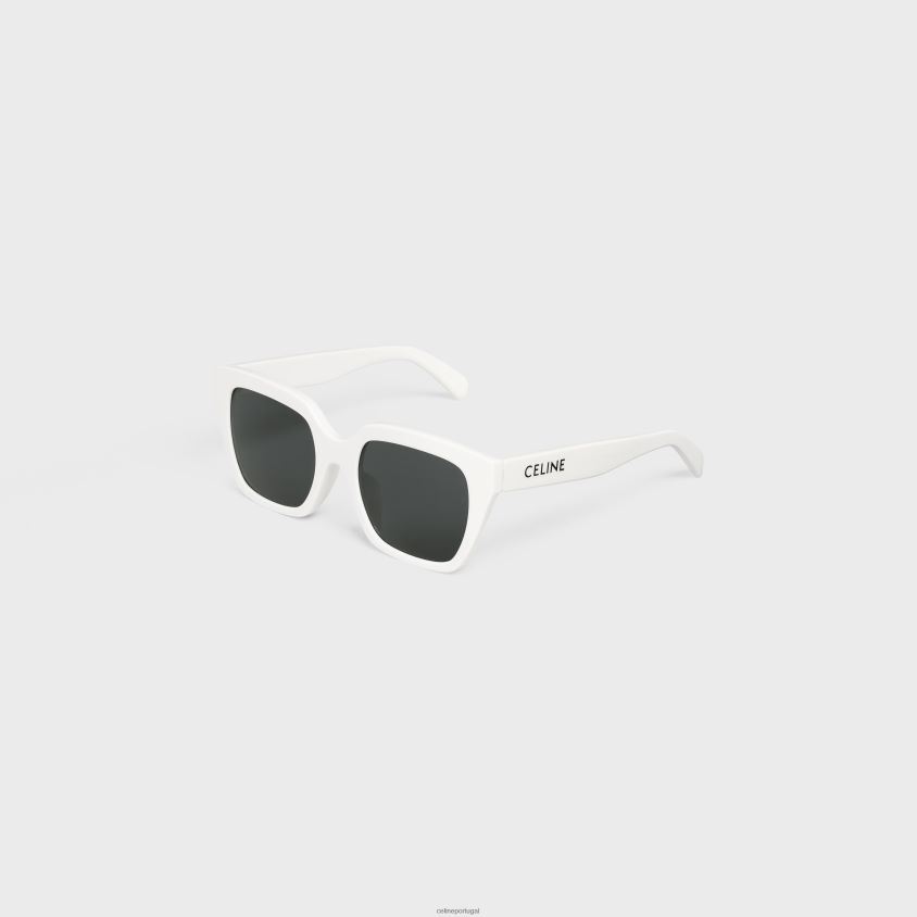 mulheres acessórios CELINE óculos de sol monochroms 03 em acetato branco T204R1129