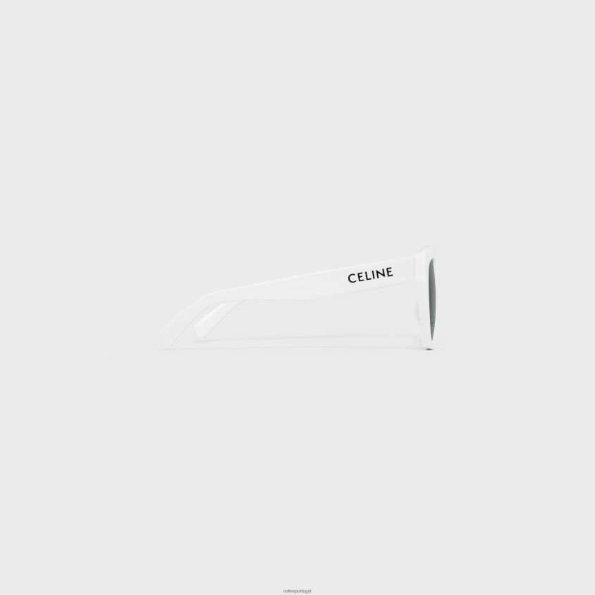 mulheres acessórios CELINE óculos de sol monochroms 03 em acetato branco T204R1129
