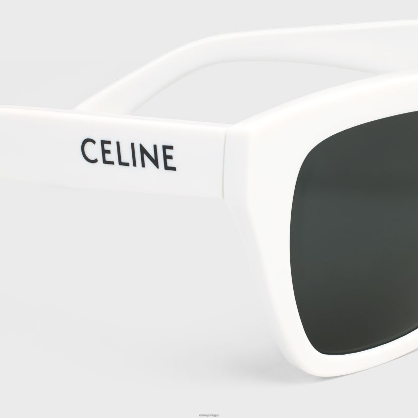 mulheres acessórios CELINE óculos de sol monochroms 03 em acetato branco T204R1129