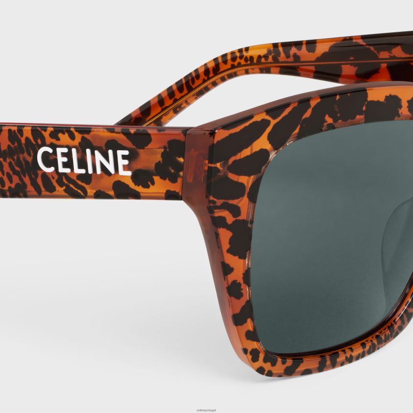 mulheres acessórios CELINE óculos de sol monochroms 03 em acetato leopardo havana T204R1038