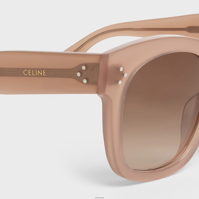 mulheres acessórios CELINE óculos de sol oversized s002 em acetato avelã leitosa T204R1146