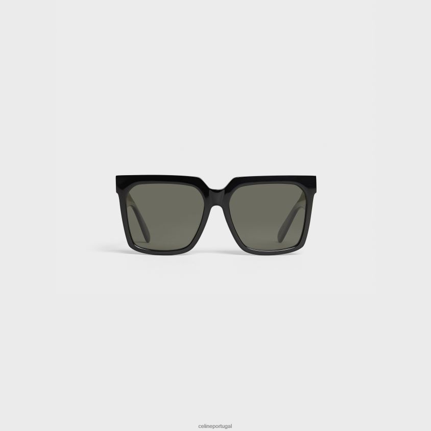 mulheres acessórios CELINE óculos de sol oversized s055 em acetato com lentes polarizadas preto T204R1148