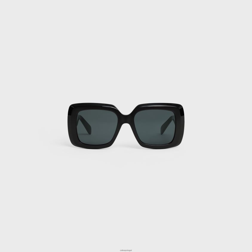 mulheres acessórios CELINE óculos de sol quadrados s263 em acetato preto T204R1149