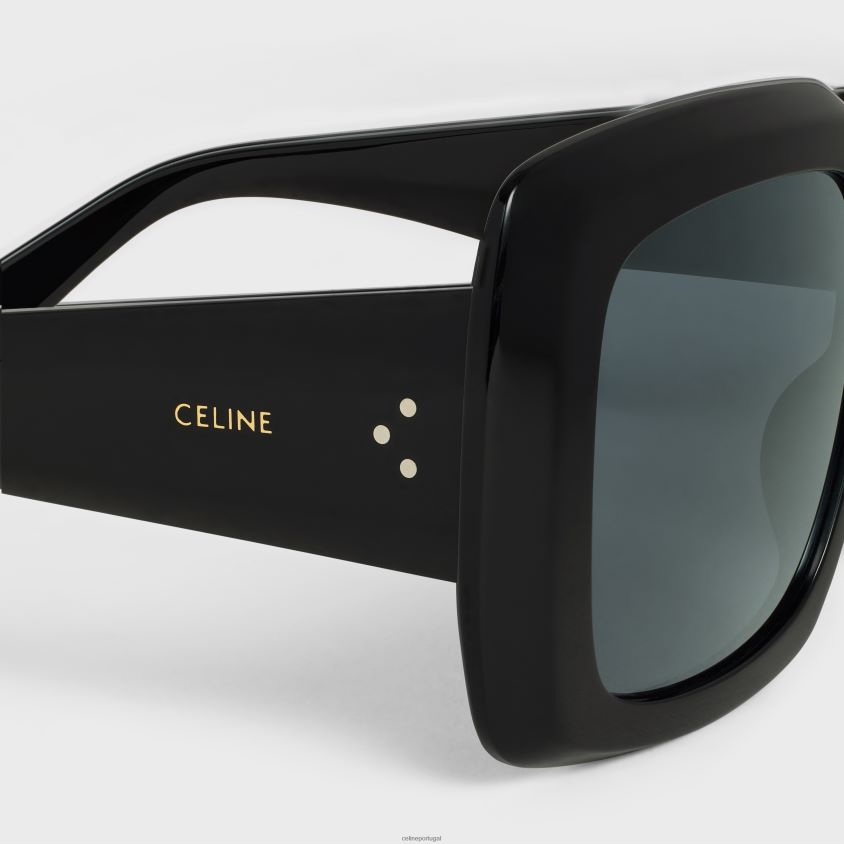 mulheres acessórios CELINE óculos de sol quadrados s263 em acetato preto T204R1149