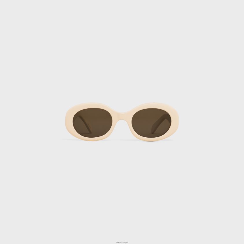 mulheres acessórios CELINE óculos de sol triomphe 01 em acetato marfim T204R1102