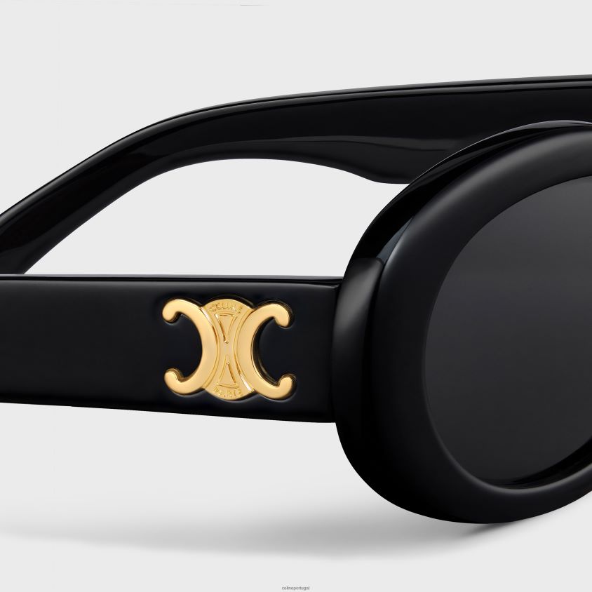 mulheres acessórios CELINE óculos de sol triomphe 01 em acetato preto T204R1098